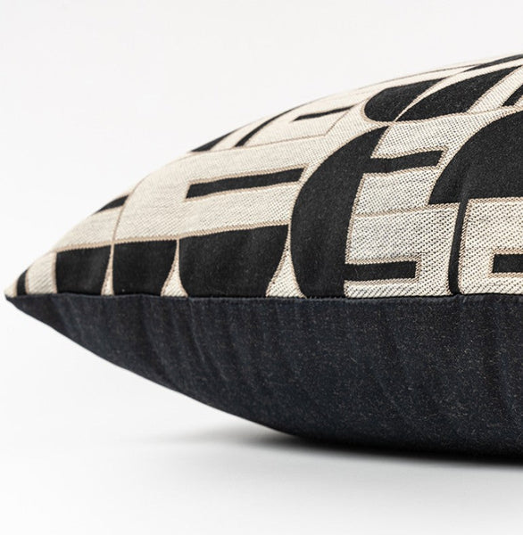 Geometric Contemporary Pillows, Abstract Decorative Throw Pillows, Square Modern Throw Pillows for Couch, Large Simple Throw Pillow for Interior Design-Grace Painting Crafts