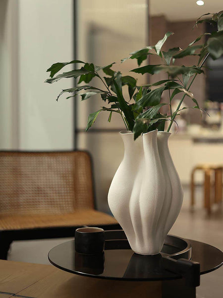 Large Porcelain Vases for Modern Home Decor, Unique Handmade Modern Flower Vase, Centerpiece Ceramic Bouquet Vases, Contemporary Vases on Dining Table-Grace Painting Crafts