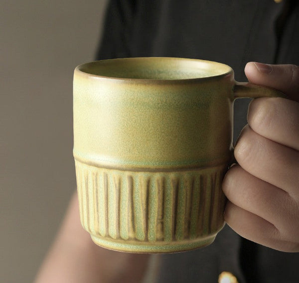 Handmade Ceramic Coffee Mug, Large Capacity Coffee Cup, Large Pottery Coffee Cup, Large Tea Cup-Grace Painting Crafts