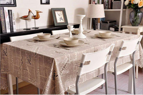 NEWS LETTER - Black White Tablecloth, Table Linen Wedding Home Decor Dining Kitchen-Grace Painting Crafts