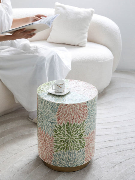 Unique Small End Table, Contemporary Small Sofa Side Table, Portable Casual Side Table, Creative Coffee Table, Shell Small Side Table-Grace Painting Crafts