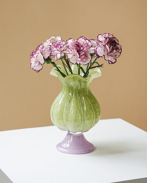 Modern Glass Vase for Flowers, Mid Century Glass Vases, Handmade Modern Vases for Living Room, Unique Decorative Glass Vase, Centerpiece Contemporary Vases on Table-Grace Painting Crafts