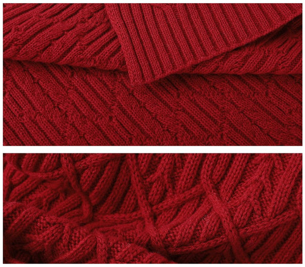 Business Wool Scarf for Gentleman, Casual Scarf Men, Men's Wool Scarf Winter, Thick Wool Scarf, Men's Winter Scarf, Formal Men Scarf Styles, Red Fashion Scarf-Grace Painting Crafts