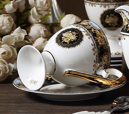 Royal Bone China Porcelain Tea Cup Set, Tea Cups and Saucers in Gift Box as Birthday Gift, Elegant Ceramic Coffee Cups, Beautiful British Tea Cups-Grace Painting Crafts