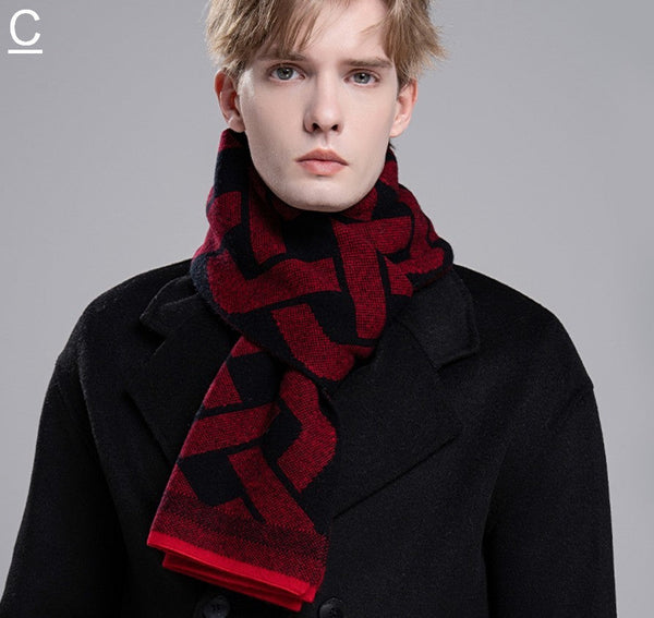 Wool Scarf for Gentleman, Thick Wool Scarf, Men's Winter Scarf, Casual Scarf Men, Men's Wool Scarf Winter, Fashion Scarf, Business Formal Men Scarf Styles-Grace Painting Crafts