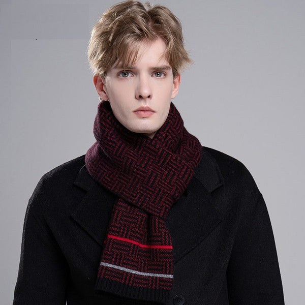 Men's Winter Scarf, Thick Wool Scarf for Men, Modern Casual Scarf Men, Formal Men Scarf Styles, Men's Wool Scarf Winter, Business Wool Scarf for Gentleman-Grace Painting Crafts