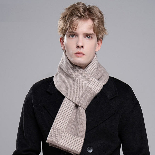 Thick Wool Scarf for Men, Modern Casual Scarf Men, Business Wool Scarf for Gentleman, Formal Men Scarf Styles, Men's Wool Scarf Winter, Men's Winter Scarf-Grace Painting Crafts