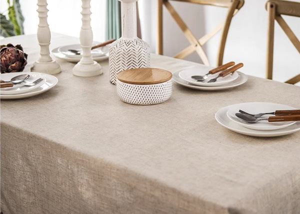 Large Rectangle Table Cover for Dining Room Table, Modern Table Cloth, Cotton and Linen Tablecloth for Home Decoration, Square Tablecloth for Round Table-Grace Painting Crafts