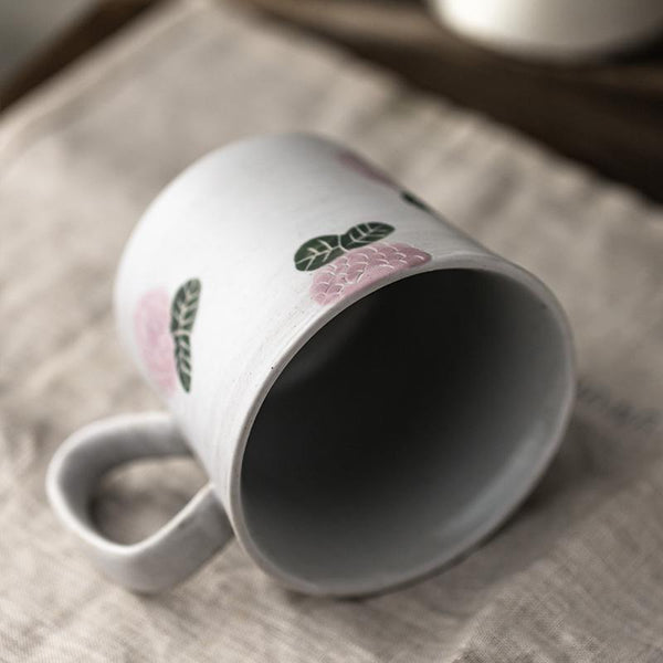 Handmade Pottery Coffee Cup, Rose Ceramic Coffee Mug, Cappuccino Coffee Cup, Tea Cup-Grace Painting Crafts