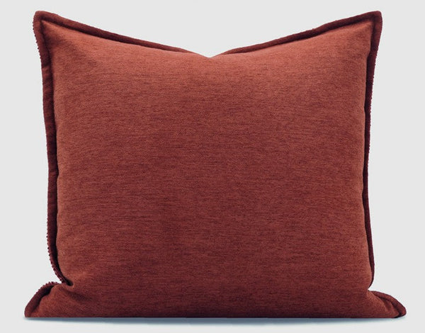 Large Square Modern Throw Pillows for Couch, Red Contemporary Modern Sofa Pillows, Simple Decorative Throw Pillows, Large Throw Pillow for Interior Design-Grace Painting Crafts