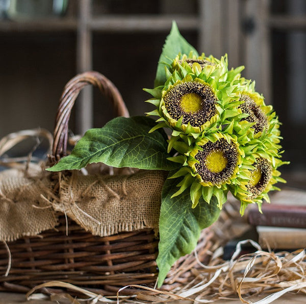 Unique Flower Arrangement for Home Decoration, A Bunch of Sunflowers, Bedroom Flower Arrangement Ideas, Beautiful Artificial Flowers for Living Room-Grace Painting Crafts