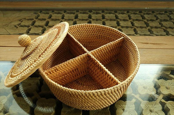Indonesia Woven Storage Basket, Small Food and Snacks Basket, Kitchen Storage Basket, Storage Basket for Dining Room-Grace Painting Crafts