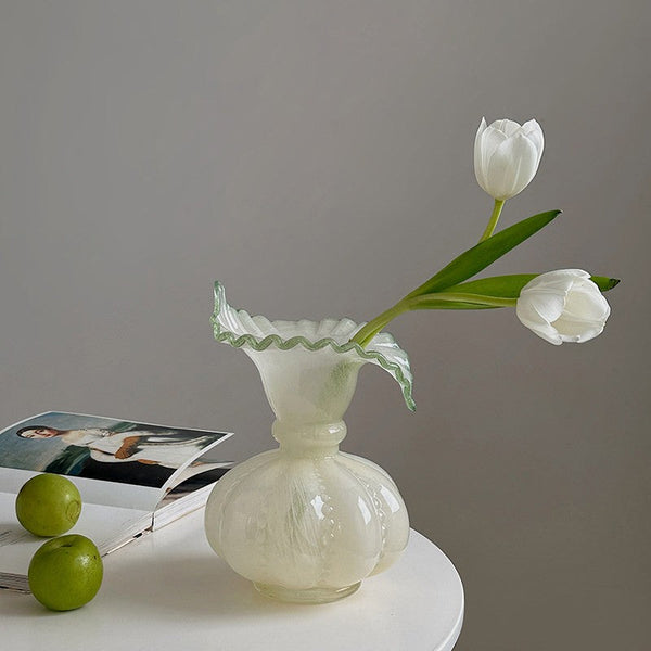 Modern Glass Flower Vases, Handmade Glass Bud Vases, Water Holding Flower Vases, Flower Vases on Table, Small Flower Vase-Grace Painting Crafts