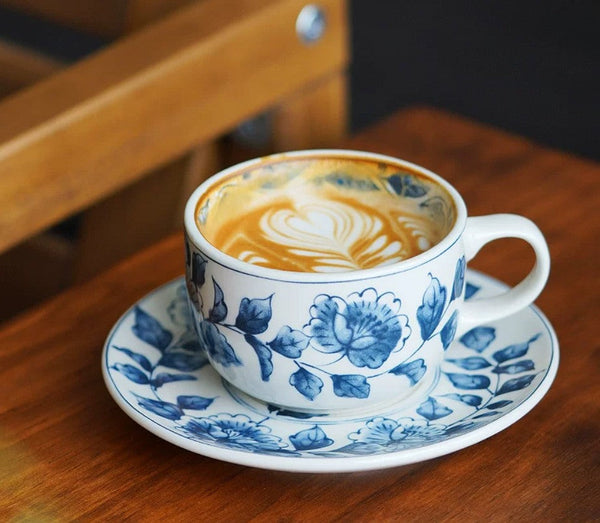 Traditional Tea Cup Set, Porcelain Tea Cups, Floral Tea Cup Set, Classic British Tea Cups, Elegant Tea Cup With Saucer, Ceramic Tea Cup with Saucer, Tea Cup Set, Vintage Tea Cup Set, Modern Ceramic Cups-Grace Painting Crafts