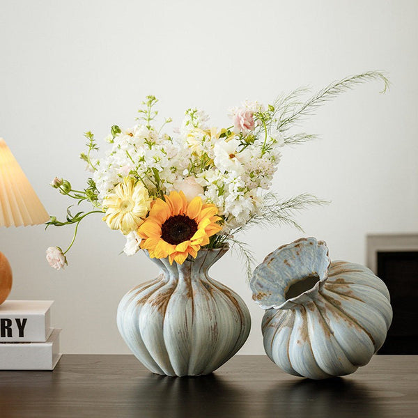 Handmade Water Holding Flower Vases, Porcelain Flower Vases, Modern Flower Vase Centerpiece on Table, Ceramic Bouquet Vases-Grace Painting Crafts