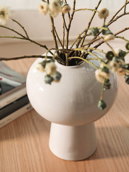 Contemporary Vases on Dining Table, Centerpiece Ceramic Bouquet Vases, Porcelain Vases for Modern Home Decor, Handmade Modern Flower Vase-Grace Painting Crafts