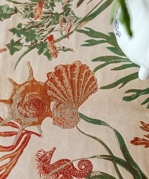 Sea Shell Pattern Tablecloth, Large Modern Rectangle Tablecloth for Dining Room Table, Square Tablecloth, Farmhouse Table Cloth, Wedding Tablecloth-Grace Painting Crafts