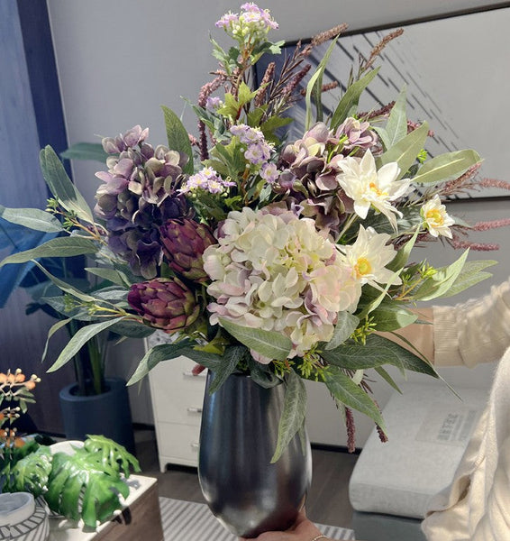 Large Bunch of Flowers Arrangement, Faux Silk Floral Table Centerpiece, Creative Flower Arrangement Ideas for Interior Design, Modern Artificial Floral Arrangement-Grace Painting Crafts