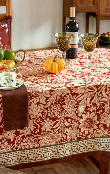 Garden Flower Table Covers for Round Table, Modern Rectangle Tablecloth for Dining Table, Square Tablecloth for Kitchen, Farmhouse Table Cloth for Oval Table-Grace Painting Crafts