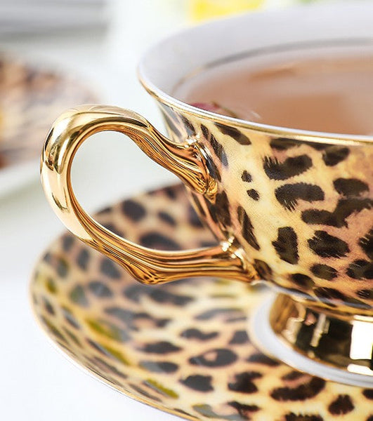 Modern Ceramic Cups, 7.8 oz Porcelain Tea Cup Saucer Set, Elegant Ceramic Coffee Cups, Unique Tea Cup and Saucer in Gift Box-Grace Painting Crafts
