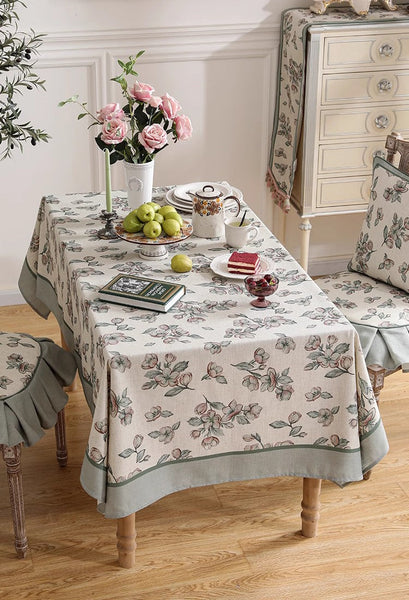 Peach Blossom Table Cover, Rectangular Tablecloth for Dining Table, Extra Large Modern Tablecloth, Square Linen Tablecloth for Coffee Table-Grace Painting Crafts