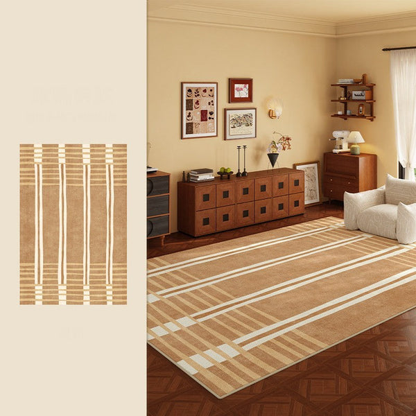 Geometric Modern Rugs for Dining Room, Large Modern Rugs for Living Room, Bedroom Modern Rugs, Cream Color Contemporary Modern Rugs-Grace Painting Crafts