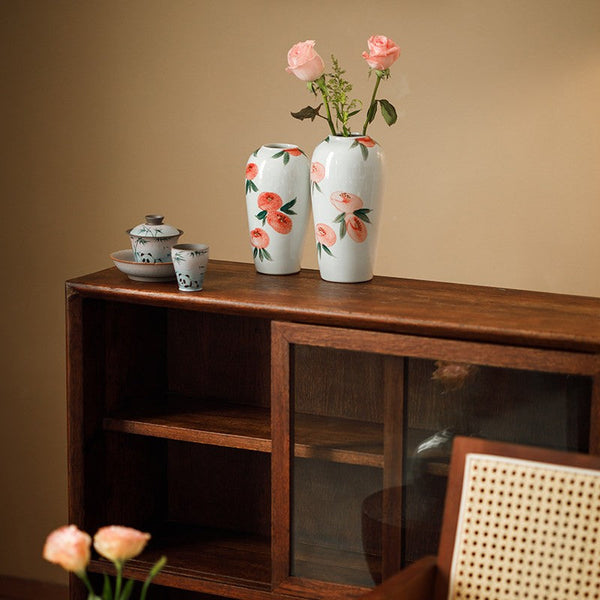 Handmade Water Holding Flower Vases, Modern Flower Vase Centerpiece on Table, Porcelain Flower Vases, Ceramic Bouquet Vases-Grace Painting Crafts