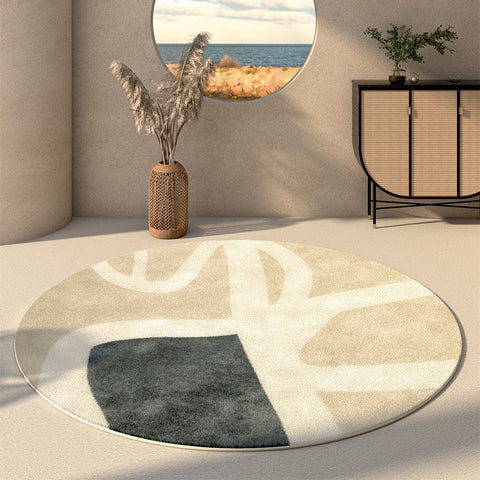 Living Room Modern Rugs, Round Contemporary Modern Rugs in Bedroom, Modern Carpets for Dining Room, Circular Modern Rugs under Coffee Table-Grace Painting Crafts