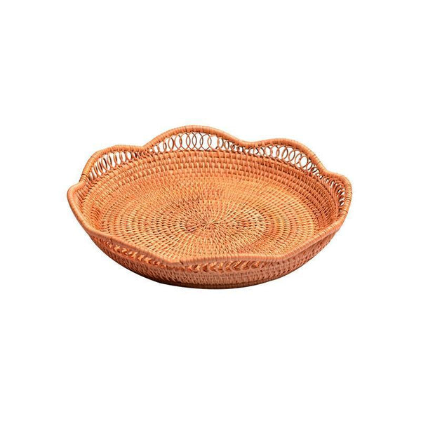 Rattan Storage Basket, Fruit Basket, Woven Round Storage Basket, Kitchen Storage Baskets, Storage Basket for Dining Room-Grace Painting Crafts