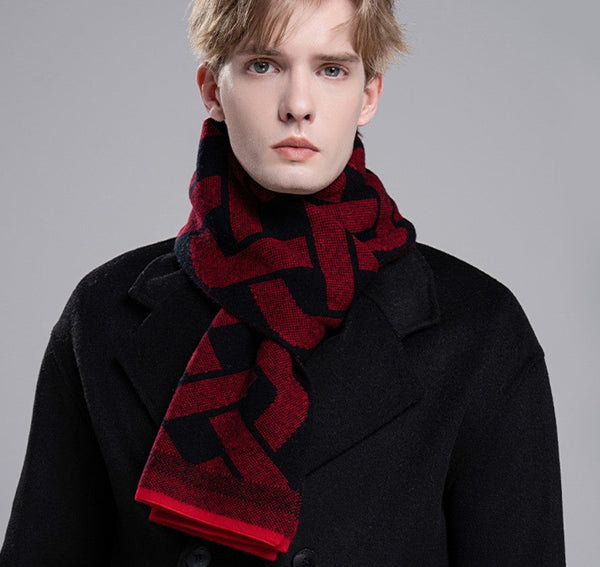 Wool Scarf for Gentleman, Thick Wool Scarf, Men's Winter Scarf, Casual Scarf Men, Men's Wool Scarf Winter, Fashion Scarf, Business Formal Men Scarf Styles-Grace Painting Crafts