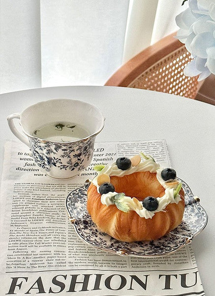 French Style China Porcelain Tea Cup Saucer Set, 7.8 oz Tea Cup and Saucers, Royal Ceramic Cups, Elegant Vintage Ceramic Coffee Cups for Traditional Afternoon Tea-Grace Painting Crafts