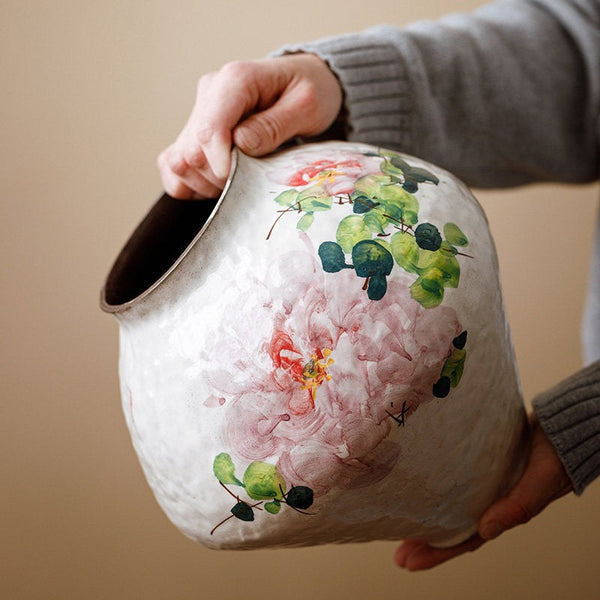 Modern Porcelain Flower Vases, Flower Vases on Table, Handmade Water Holding Flower Vases, Centerpiece on Dining Table, Ceramic Bouquet Vases-Grace Painting Crafts