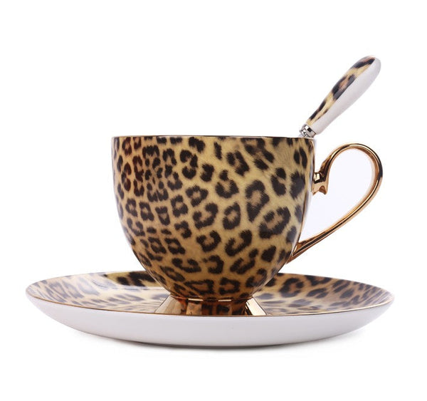 Unique Ceramic Coffee Cup and Saucer, Creative Ceramic Coffee Cups, Beautiful British Tea Cups, Creative Porcelain Tea Cup Set-Grace Painting Crafts