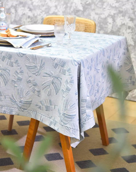 Large Rectangle Table Covers for Dining Room Table, Square Tablecloth for Round Table,Monstera Leaf Modern Table Cloths for Kitchen, Simple Contemporary Cotton Tablecloth-Grace Painting Crafts