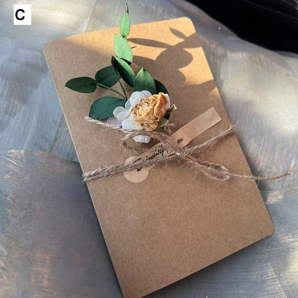 Wedding Greeting Card, Unique Anniversary Greeting Card, Creative Birthday Greeting Card, Beautiful Valentine's Day Greeting Card, Original Handmade Dried Flower Greeting Cards-Grace Painting Crafts