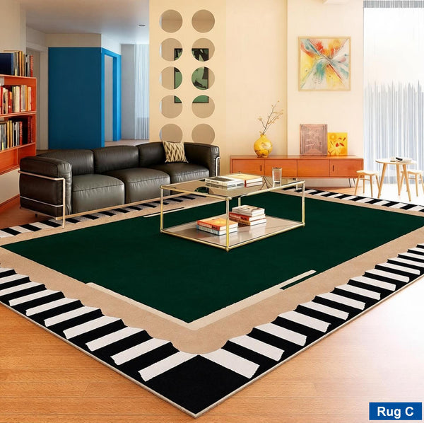 Modern Rugs under Coffee Table, Mid Century Contemporary Modern Rugs, Colorful Modern Rugs for Living Room, Dining Room Geometric Modern Rugs-Grace Painting Crafts
