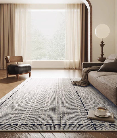 Mid Century Modern Rugs for Bedroom, Large Modern Rugs for Living Room, Contemporary Abstract Rugs under Dining Room Table-Grace Painting Crafts