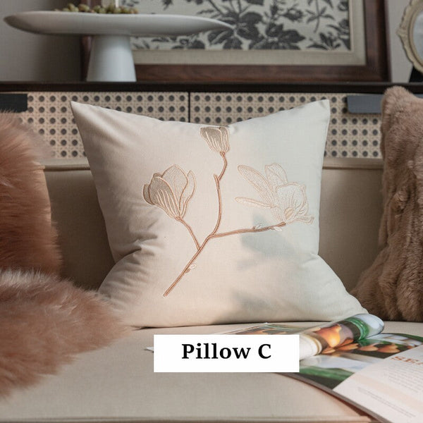 Modern Decorative Pillows for Bedroom, Decorative Pillow Arrangement Ideas for Couch, Embroidered Butterfly Pillow Covers, Large Decorative Throw Pillows for Living Room-Grace Painting Crafts