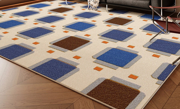 Mid Century Contemporary Rugs, Modern Rugs for Living Room, Geometric Modern Carpets, Colorful Abstract Rugs for Bedroom