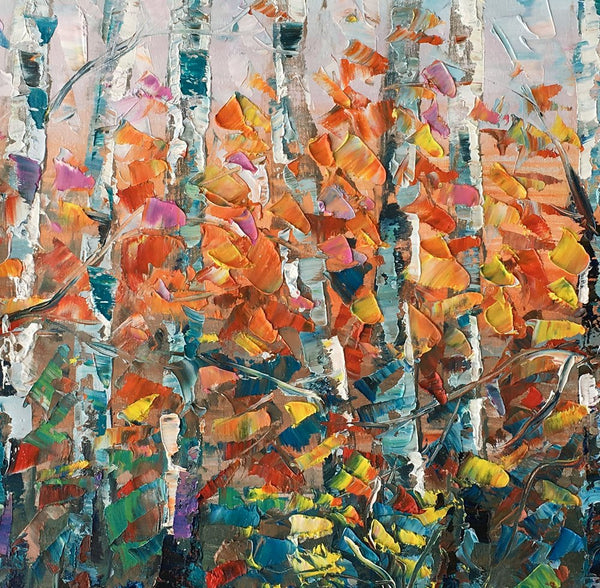 Birch Tree Wall Art, Custom Artwork, Art on Canvas, Living Room Wall Art, Ready to Hang-Grace Painting Crafts