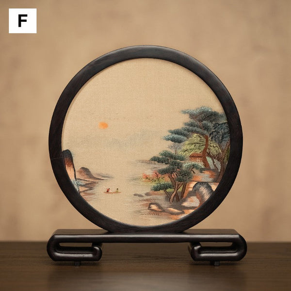Traditional Chinese Suzhou Embroidery Ornament, Premium Souvenir, Exclusive Business Present Panda Embroidered Decor, Unique Birthday Gift-Grace Painting Crafts