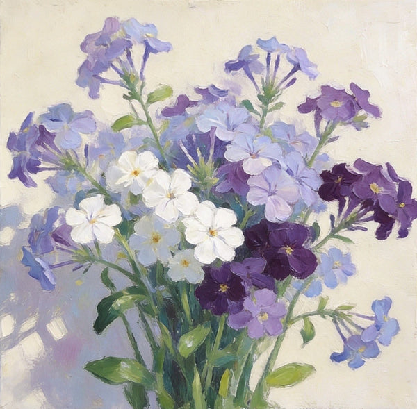 Original Flower Paintings, A Bunch of Blooming Forget-me-nots, Still Life Painting, Small Canvas Artwork, Hand Painted Canvas Art, Buy Small Paintings Online-Grace Painting Crafts