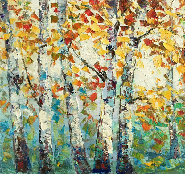 Autumn Tree Landscape Painting, Landscape Painting for Sale, Autumn Paintings, Living Room Wall Art Paintings, Custom Original Painting-Grace Painting Crafts