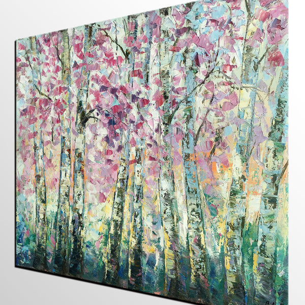 Landscape Oil Paintings, Autumn Tree Painting, Oil Painting on Canvas, Custom Original Painting for Sale-Grace Painting Crafts