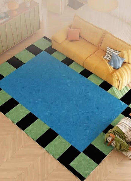 Mid Century Contemporary Rugs, Geometric Modern Rugs, Modern Living Room Rug Ideas, Colorful Area Rugs for Dining Room-Grace Painting Crafts