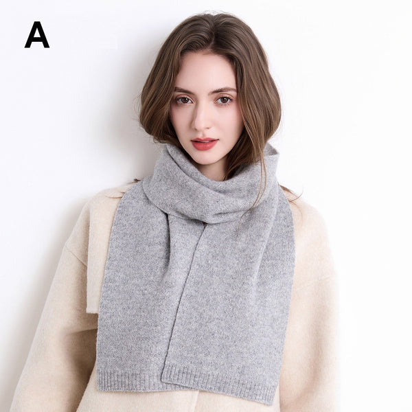 Cold Weather Scarves, Small Soft Scarf for Women, Modern Wool Scarf for Women, White Casual Scarf for Women-Grace Painting Crafts