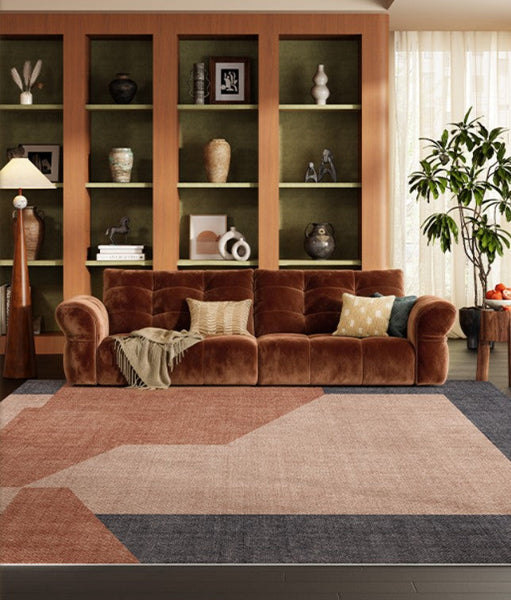 Mid Century Contemporary Modern Rugs, Abstract Modern Rugs for Living Room, Contemporary Geometric Carpets, Oversized Modern Rugs under Dining Room Table-Grace Painting Crafts