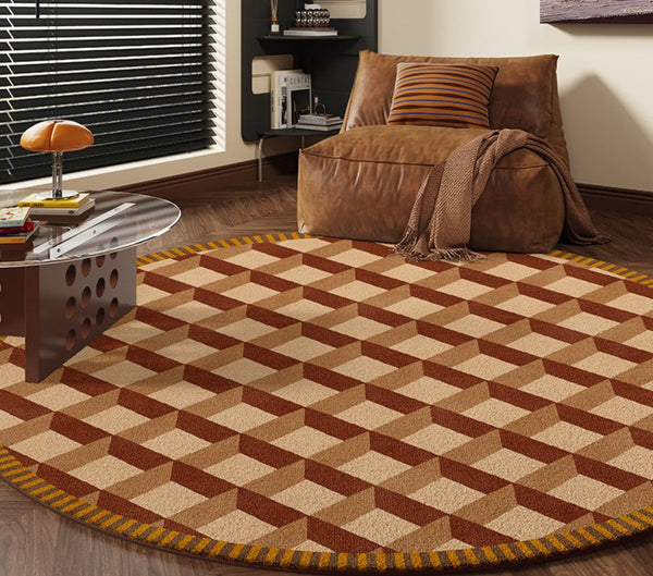 Modern Rugs under Chairs, Bedroom Modern Round Rugs, Dining Room Contemporary Round Rugs, Circular Modern Rug Ideas for Living Room