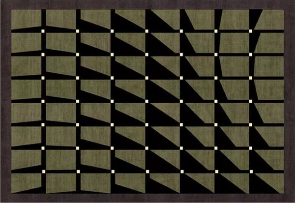 Modern Rugs for Dining Room, Modern Living Room Rug Ideas, Mid Century Modern Rugs Next to Bed, Green Contemporary Rugs for Bedroom