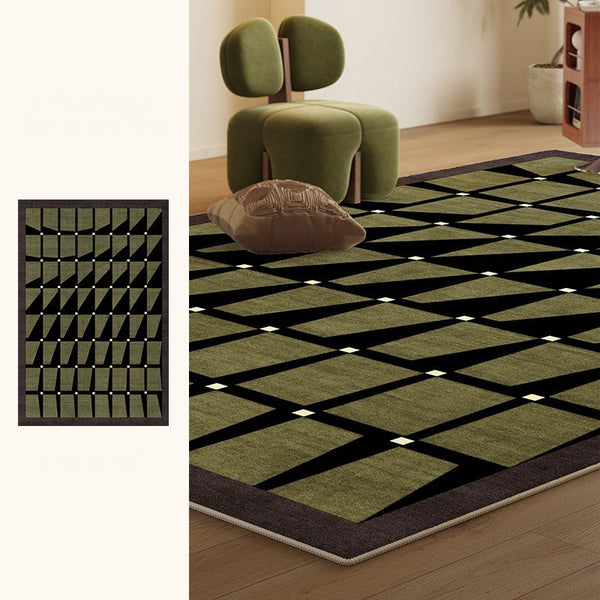 Modern Rugs for Dining Room, Modern Living Room Rug Ideas, Mid Century Modern Rugs Next to Bed, Green Contemporary Rugs for Bedroom